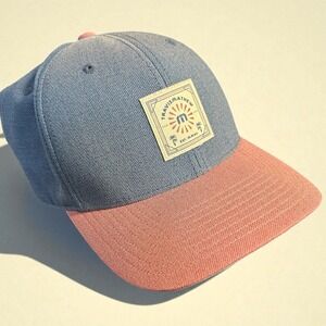 Men's TravisMathew Maui Patch Snapback Hat Blue Coral Flexfit 110 Golf Cap